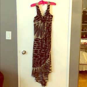 CYNTHIA ROWLEY NAVY HIGH-LOW MAXI DRESS SIZE 4
